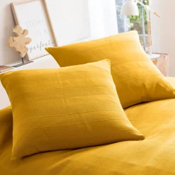 Plaid of sprei, effen katoen met artisanaal weefsel
