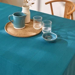 Plaid of sprei, effen katoen met artisanaal weefsel