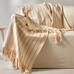 Plaid of zitbanksprei in artisanaal weefsel