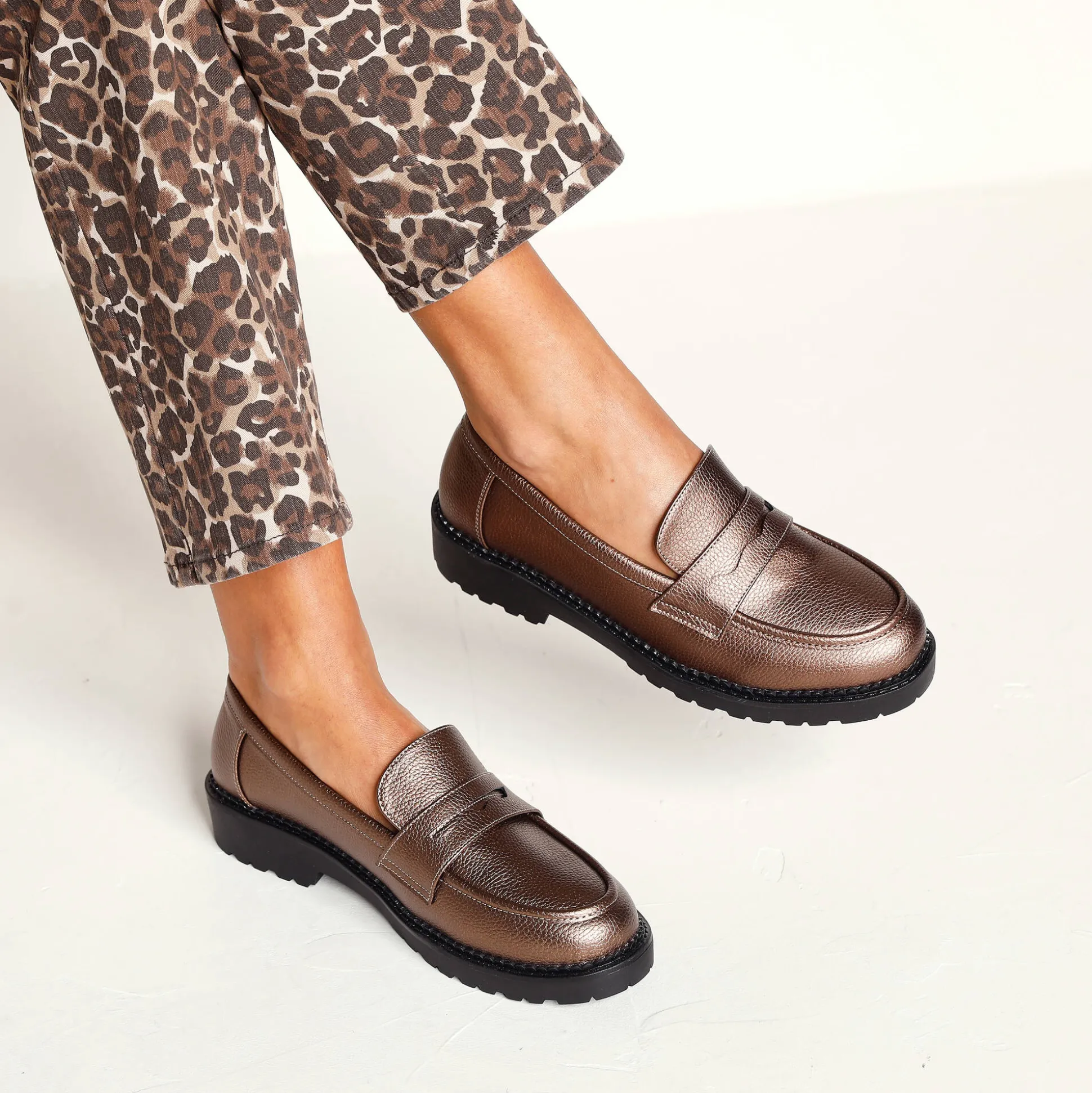 Platte ballerina's in microvezel