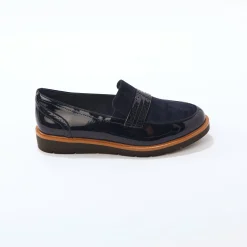 Platte ballerina's in microvezel