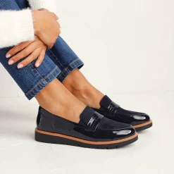 Platte ballerina's in microvezel