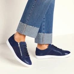Platte ballerina's in microvezel