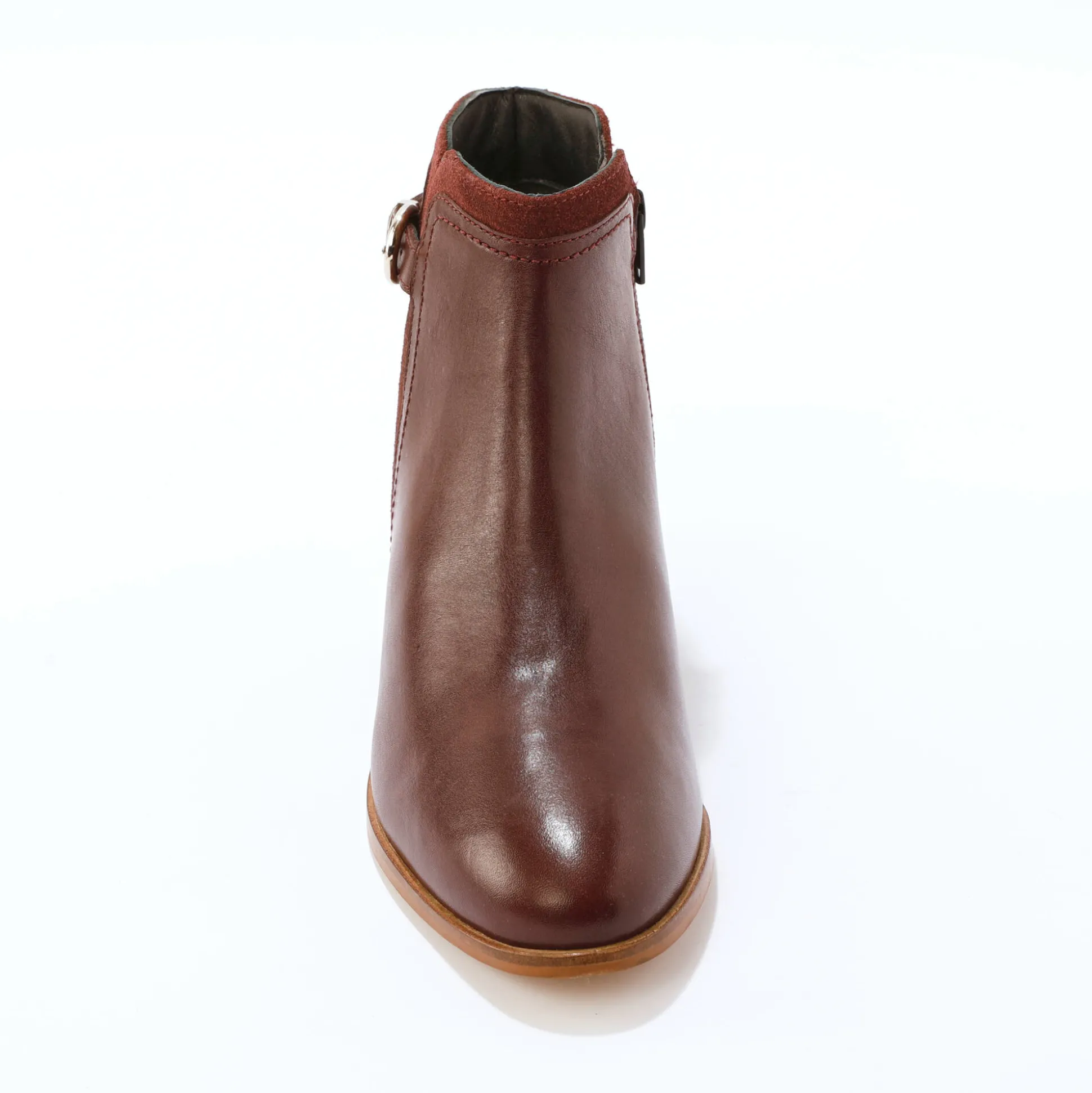 Platte boots in leer