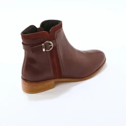 Platte boots in leer
