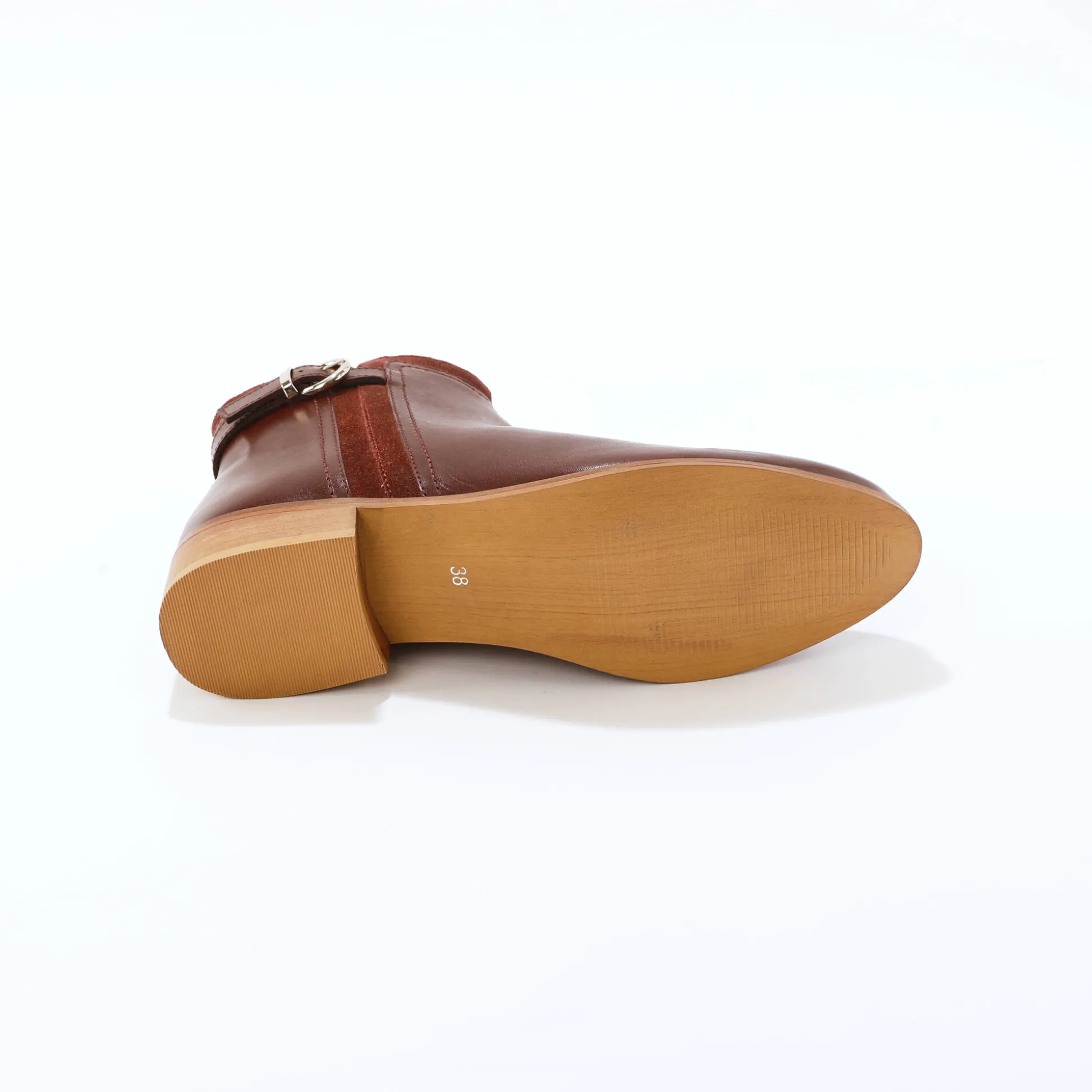 Platte boots in leer