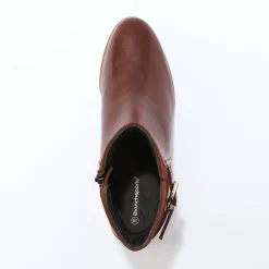 Platte boots in leer