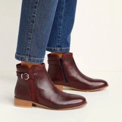 Platte boots in leer