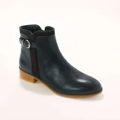 Platte boots in leer