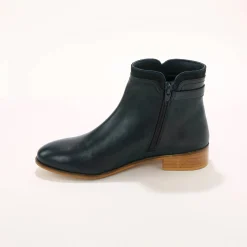 Platte boots in leer