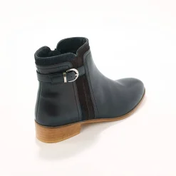 Platte boots in leer