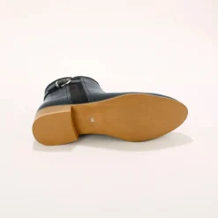 Platte boots in leer