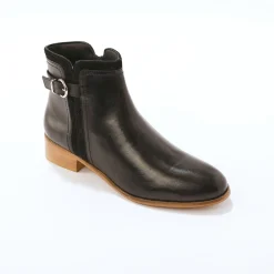 Platte boots in leer