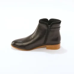 Platte boots in leer