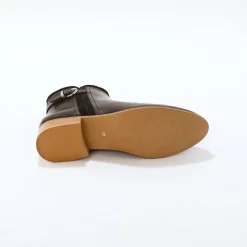 Platte boots in leer
