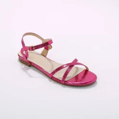 Platte metallic sandalen