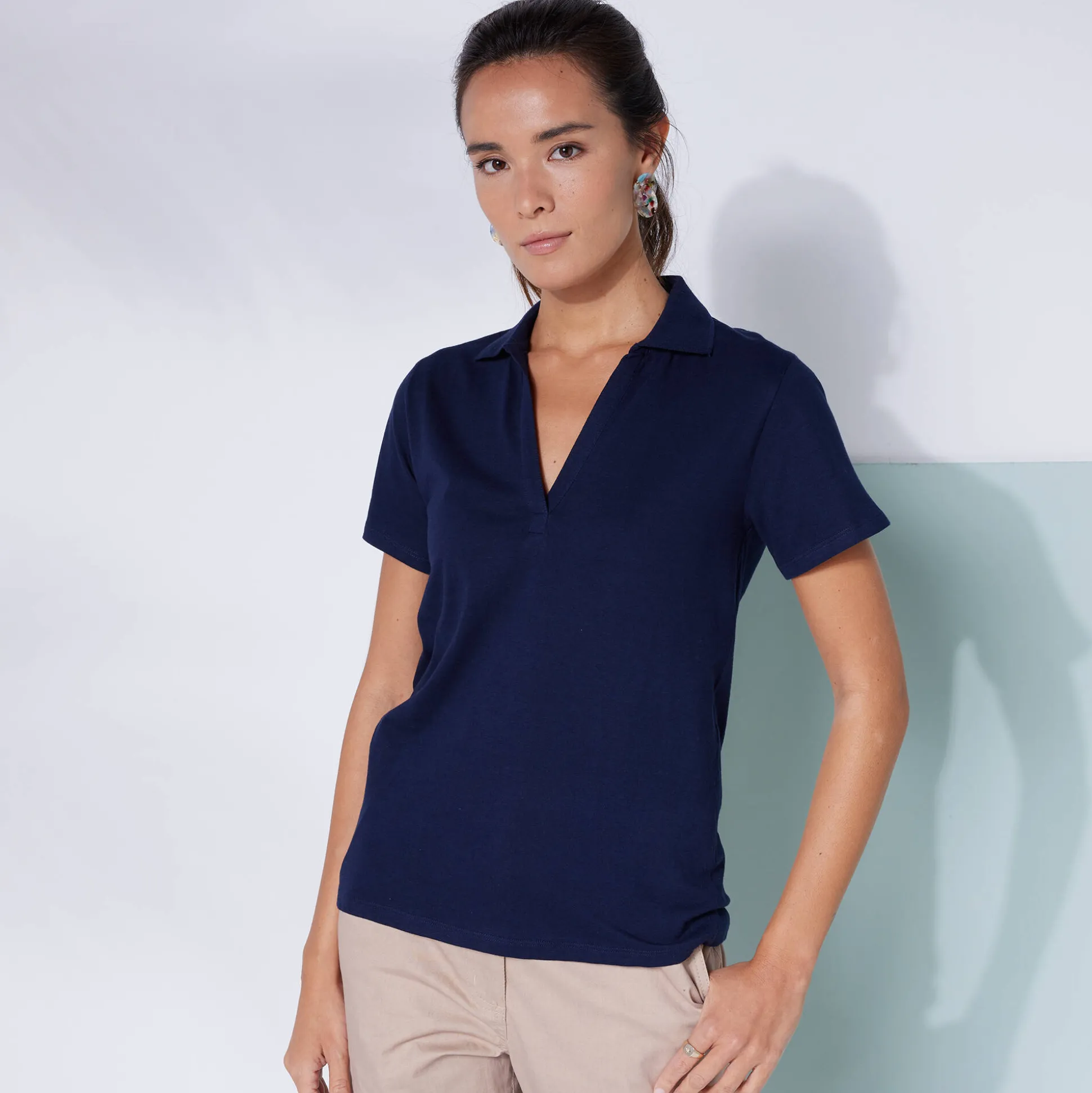 Polo met korte mouwen in jerseytricot