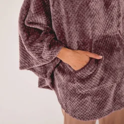 Poncho in fleecetricot met textuur, opstaande kraag