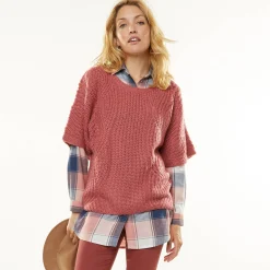 Poncho trui met mouwen op ellebooglengte