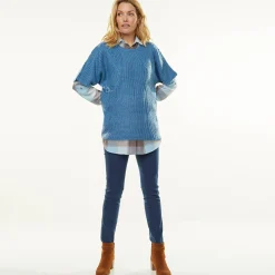 Poncho trui met mouwen op ellebooglengte
