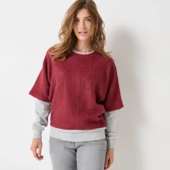 Poncho trui met mouwen op ellebooglengte