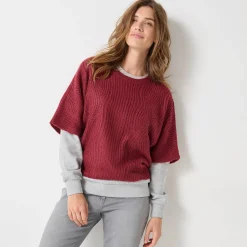 Poncho trui met mouwen op ellebooglengte