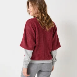 Poncho trui met mouwen op ellebooglengte