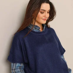 Ponchotrui met mouwen op ellebooglengte