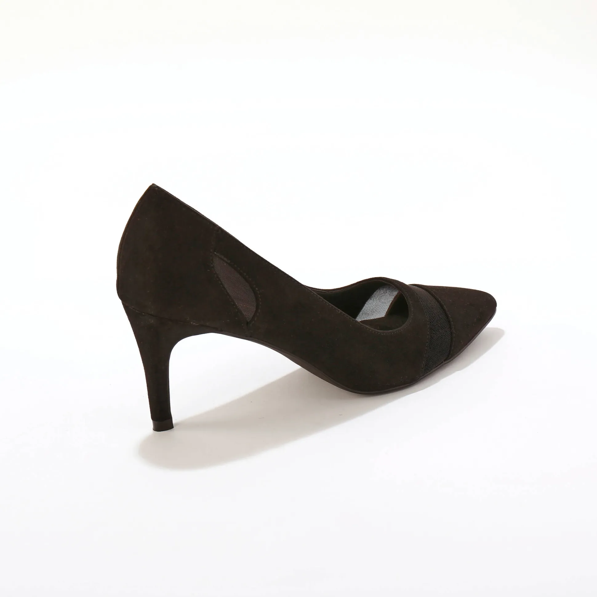 Pumps met naaldhakken en nettricot