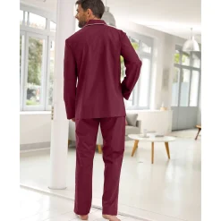 Pyjama in effen popeline van polyester/katoen