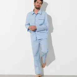 Pyjama in effen popeline van polyester/katoen