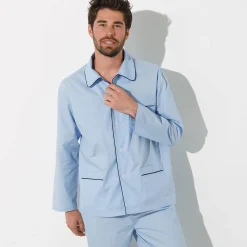 Pyjama in effen popeline van polyester/katoen
