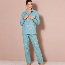 Pyjama in flanel met bloemenprint