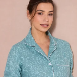 Pyjama in flanel met bloemenprint
