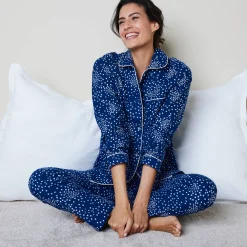 Pyjama in flanel met sterretjesprint