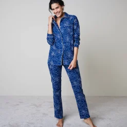 Pyjama in flanel met sterretjesprint