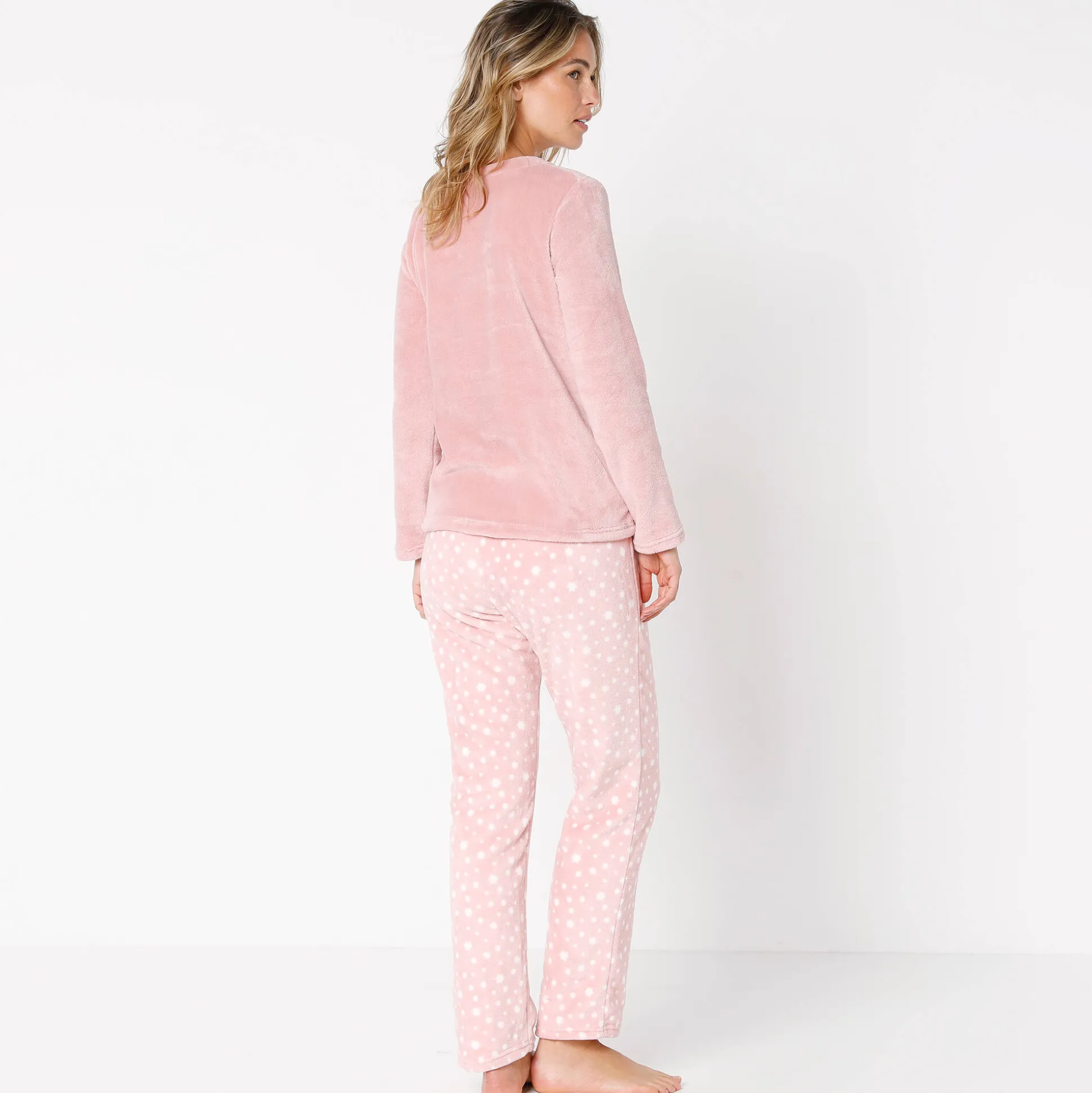 Pyjama in fleece met lange mouwen met 'rendier' motief