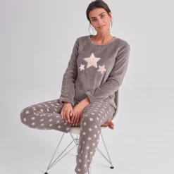 Pyjama in fleece met pluchetouch