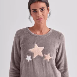 Pyjama in fleece met pluchetouch
