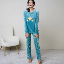 Pyjama in fleece met pluchetouch