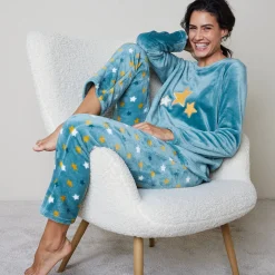 Pyjama in fleece met pluchetouch