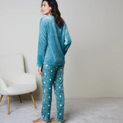 Pyjama in fleece met pluchetouch