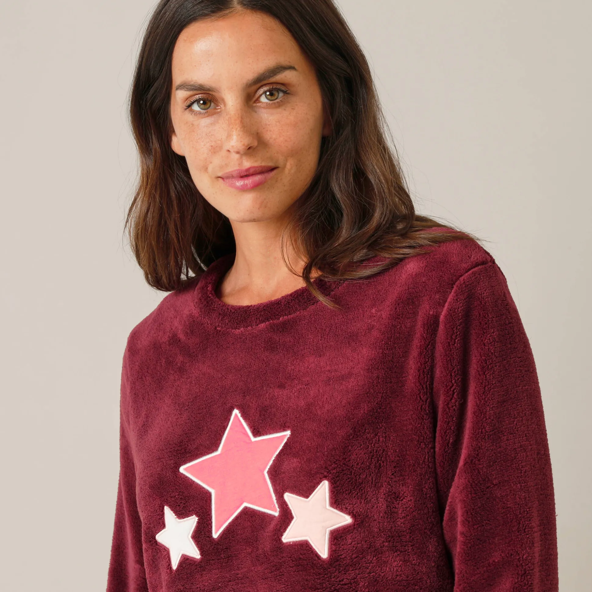 Pyjama in fleece met pluchetouch