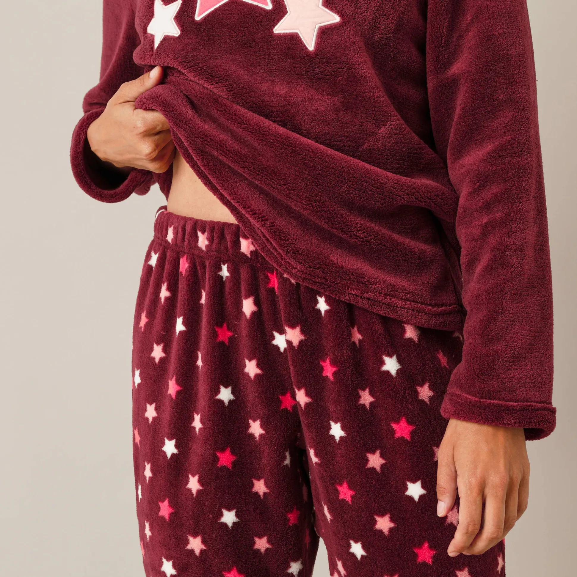 Pyjama in fleece met pluchetouch