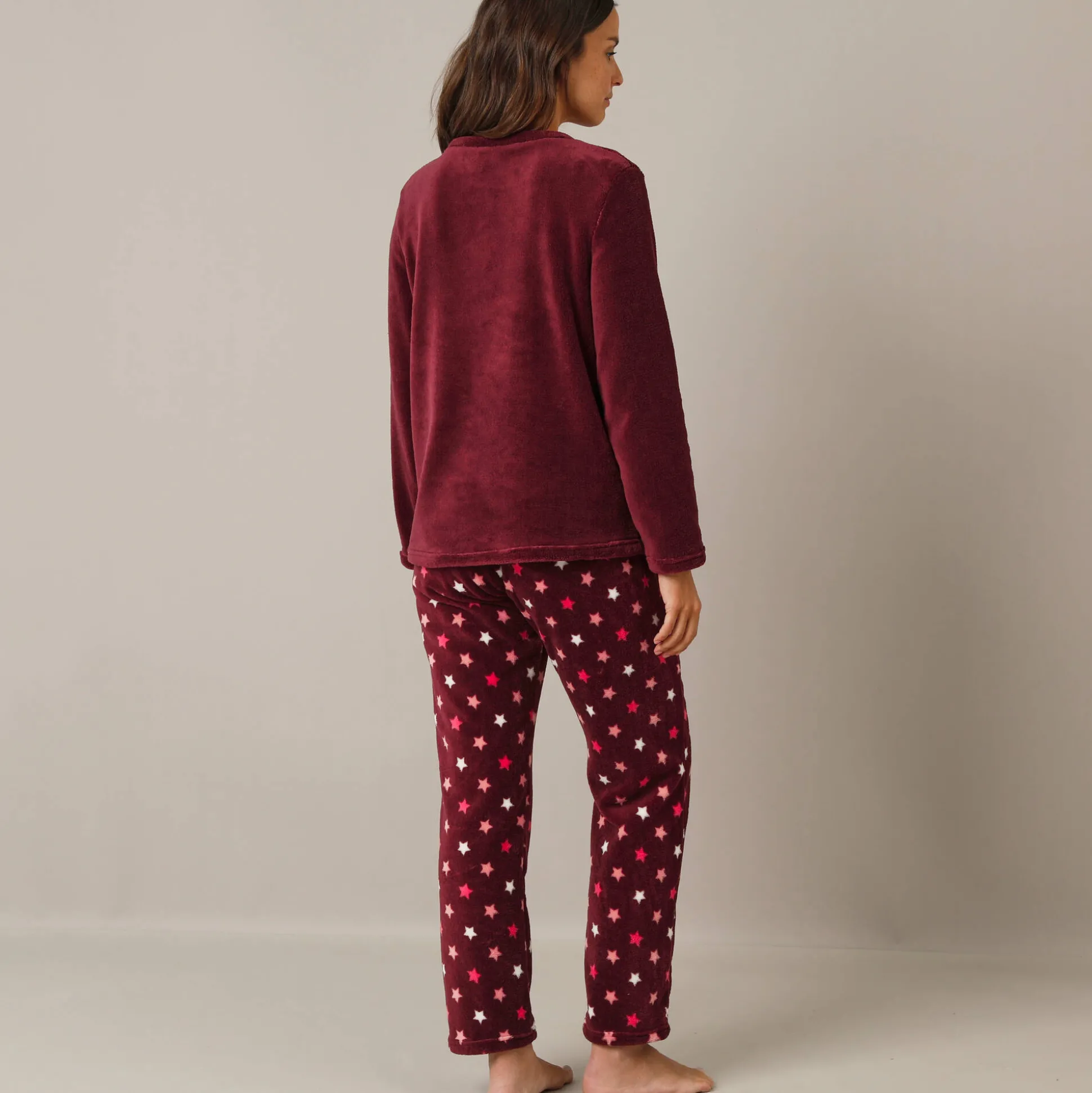 Pyjama in fleece met pluchetouch