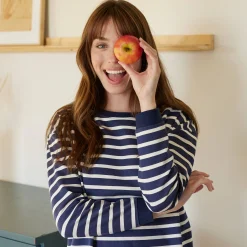 Pyjama in gestreept molton met legging