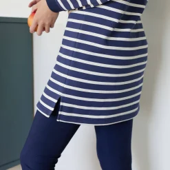 Pyjama in gestreept molton met legging