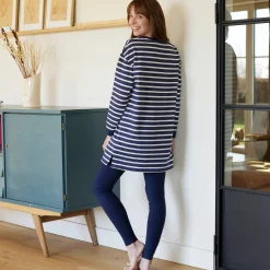 Pyjama in gestreept molton met legging