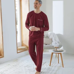 Pyjama in katoen met contrasterende biesjes