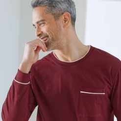 Pyjama in katoen met contrasterende biesjes
